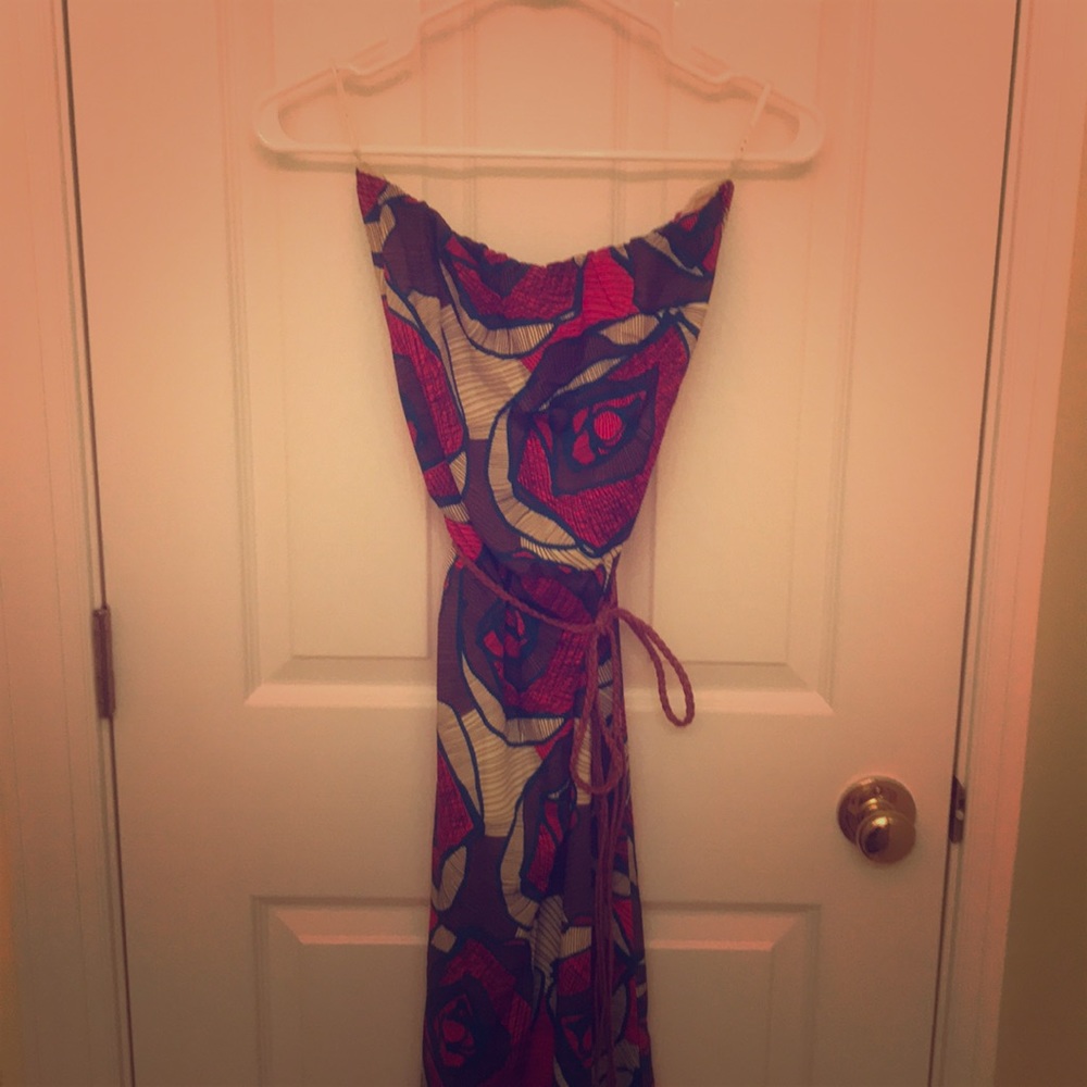 Floral silk maxi dress